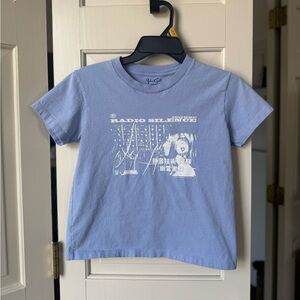 Brandy Melville John Galt radio silence t shirt purple/blue OS